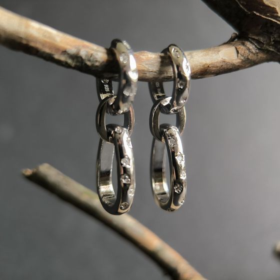 Silver Earrings with Fianites
