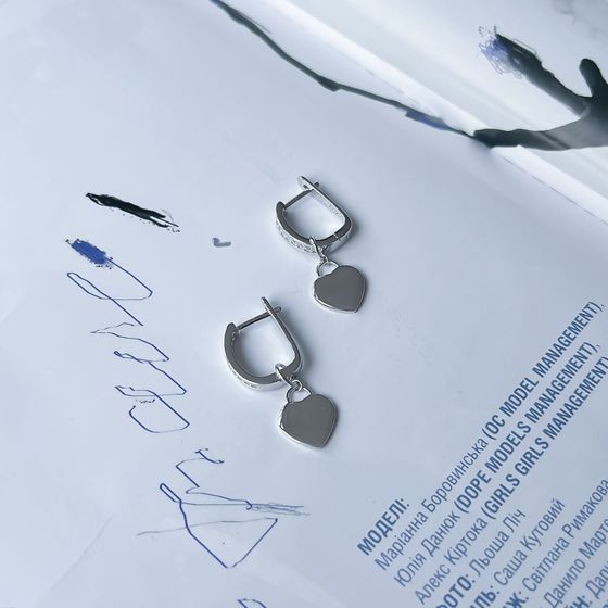 Silver Earrings with Fianites