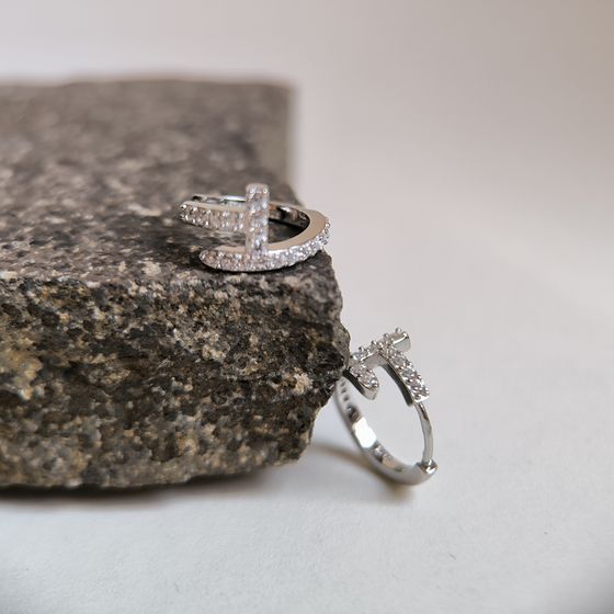 Silver Earrings with Fianites