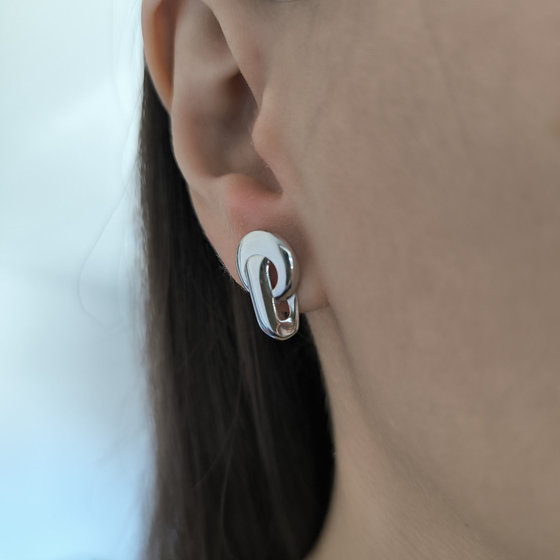 Silver earrings without stones