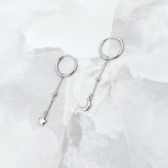 Silver earrings without stones