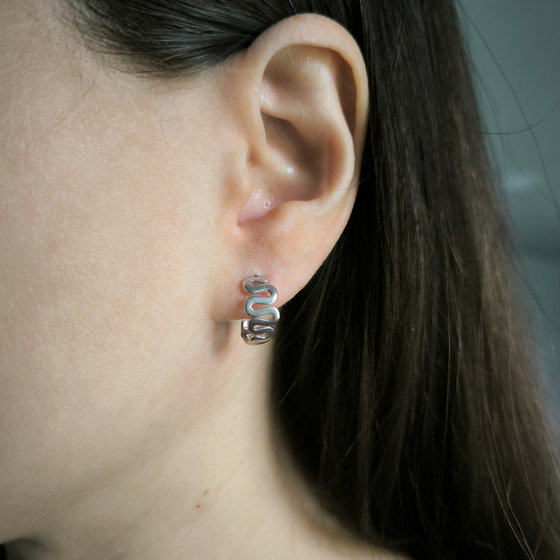 Silver earrings without stones