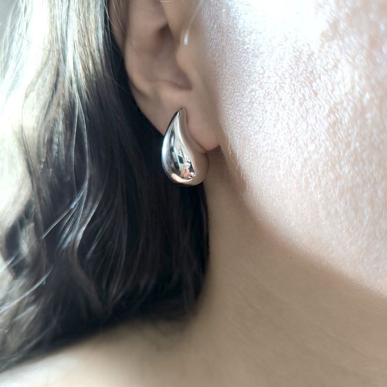 Silver earrings without stones