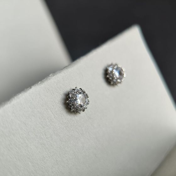 Silver Earrings with Fianites