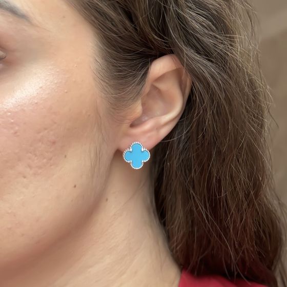 Silver earrings with turquoise