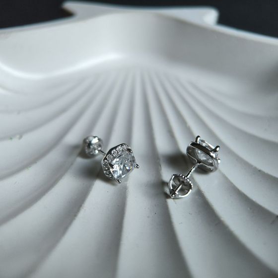 Silver Earrings with Fianites