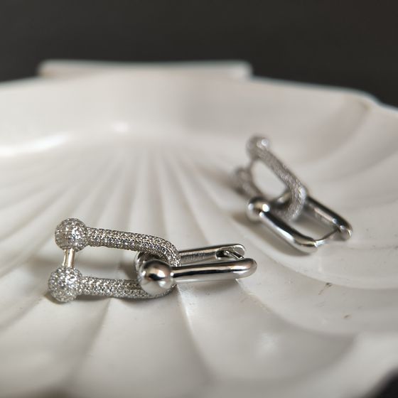 Silver Earrings with Fianites