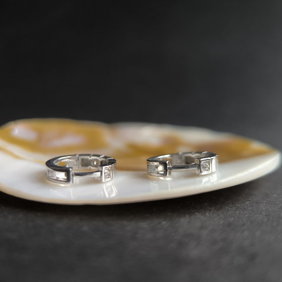 Silver earrings with Phianites 0.12ct