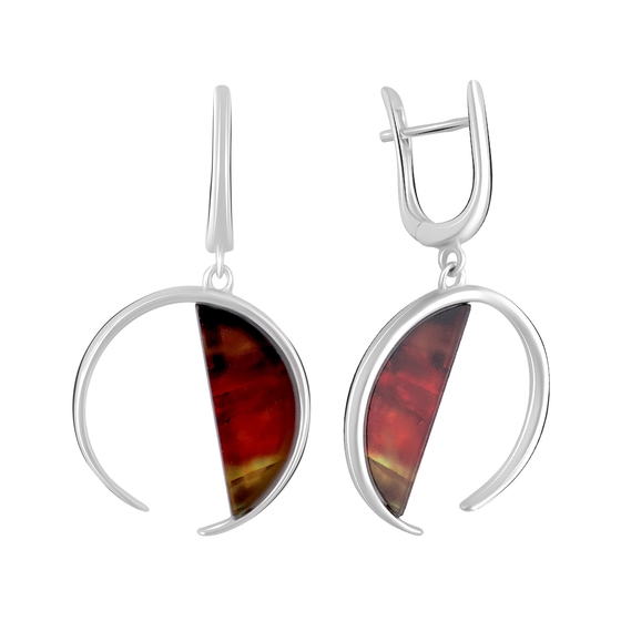 Silver earrings with ammolite