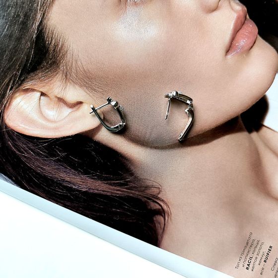 Silver Earrings with Fianites