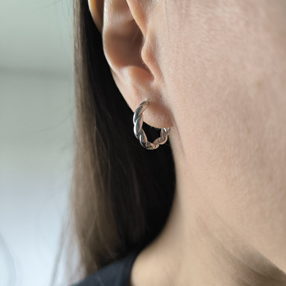 Silver earrings without stones
