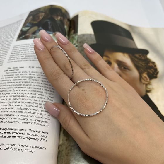 Silver earrings without stones