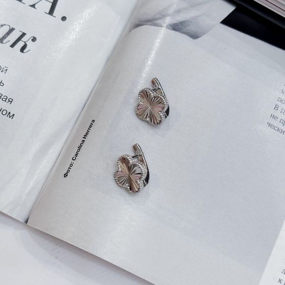 Silver earrings without stones