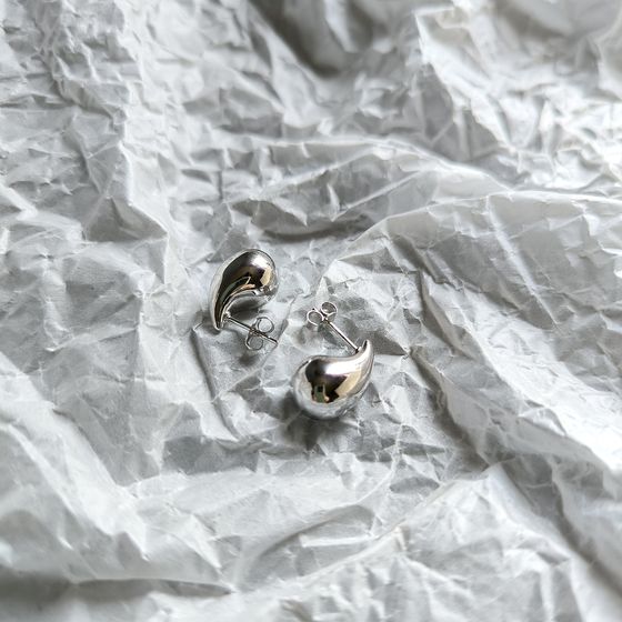 Silver earrings without stones