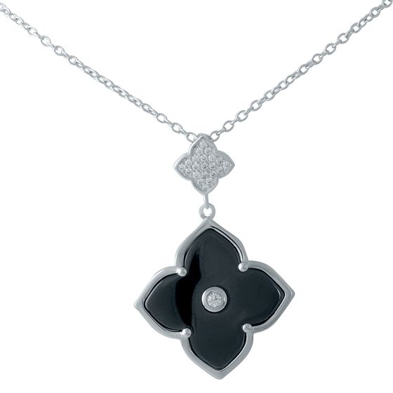 Silver necklace with ceramics