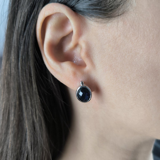 Silver earrings with sapphire nano 4.52ct