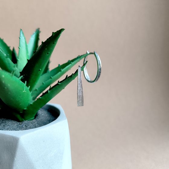 Silver Earrings with Fianites