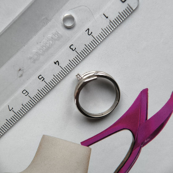 Silver ring with cubic zirconia