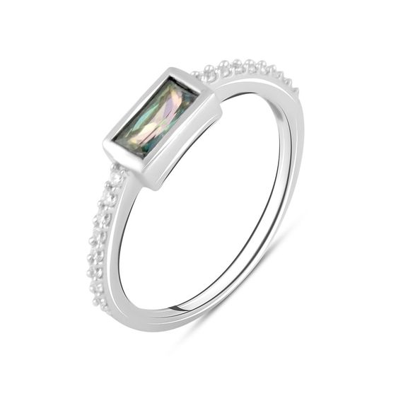 Silver ring with a 0.49-carat mystic topaz
