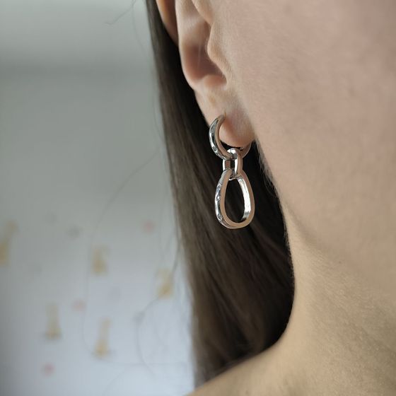 Silver Earrings with Fianites