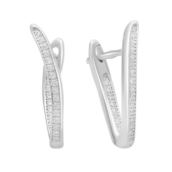 Silver Earrings with Fianites