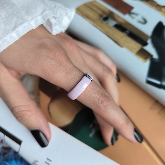 Silver ring with ceramics