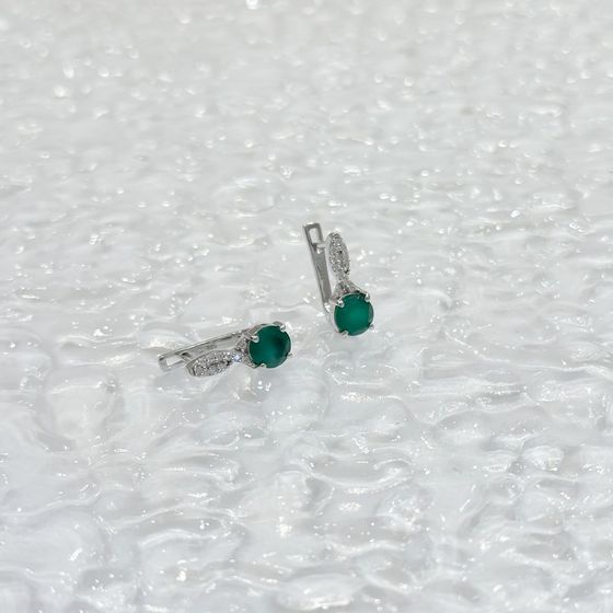 Серебряные серьги с агатом 1.709ct