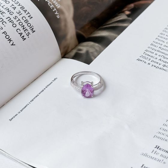 Срібна каблучка з александритом 3,667 карата