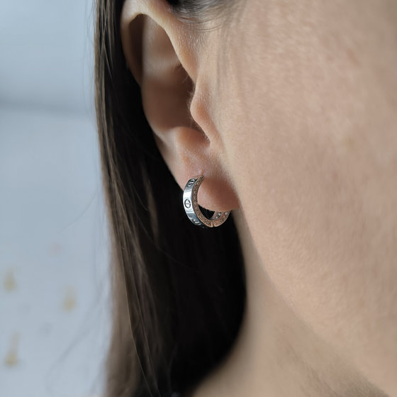 Срібні сережки з фіанітами 0.44ct