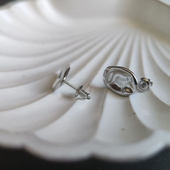 Silver earrings without stones