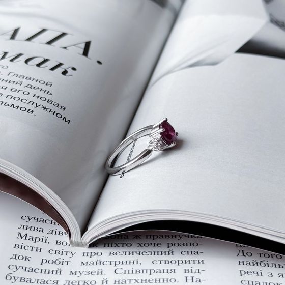 Silver ring with a 1.863-carat ruby