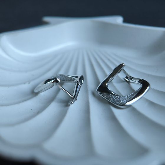 Silver Earrings with Fianites