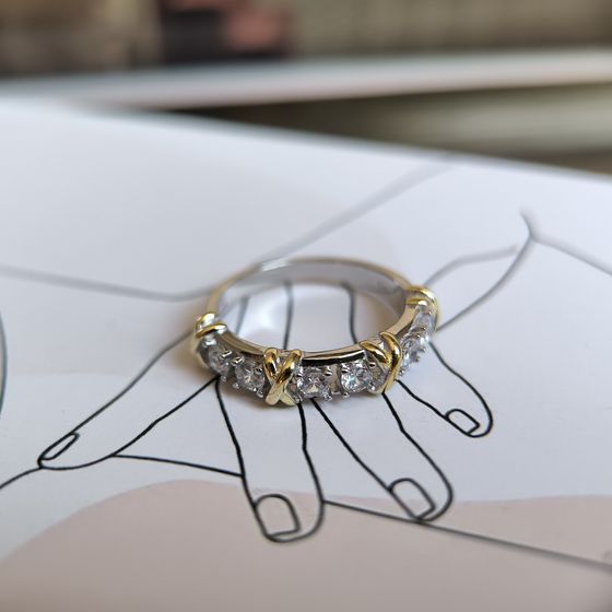 Silver Ring with Fianites