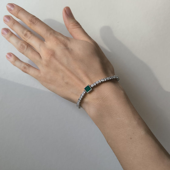 Silver bracelet with agate 9.408ct