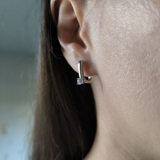 Silver Earrings with Fianites