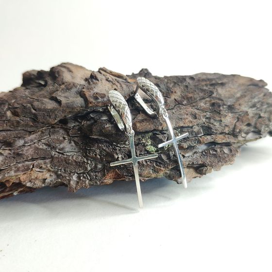 Silver earrings without stones