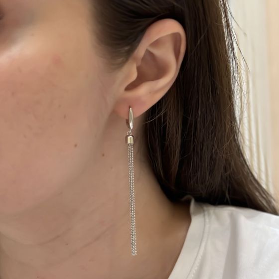 Silver earrings without stones