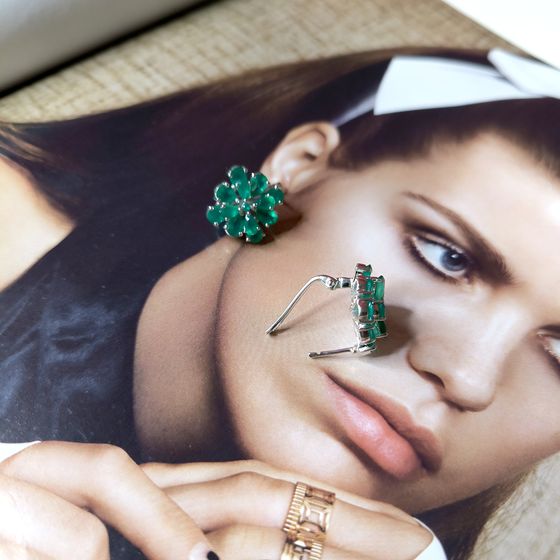 Silver earrings with agate (7.806 carats)