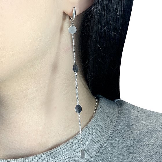 Silver earrings without stones