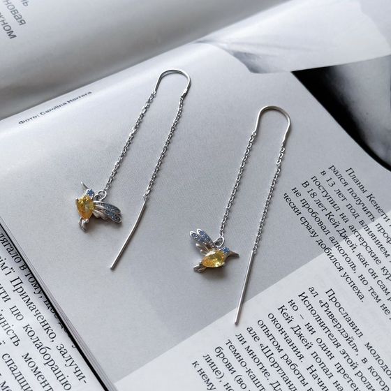 Silver Earrings with Fianites