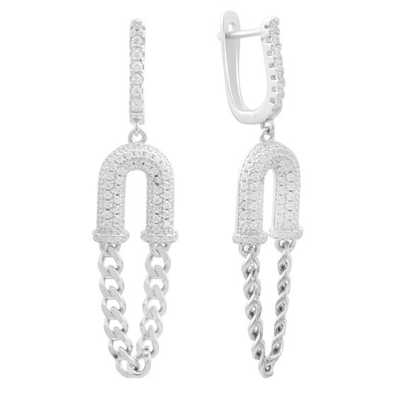 Silver Earrings with Fianites