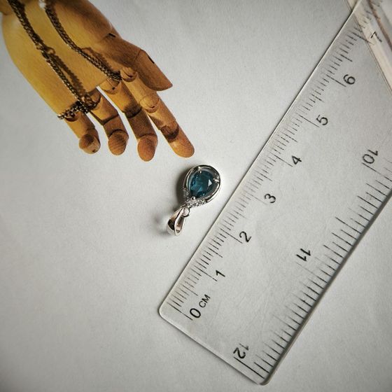 Silver Pendant with a 0.555-carat London Blue Topaz