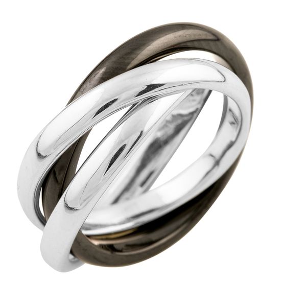 Silver ring with ceramics