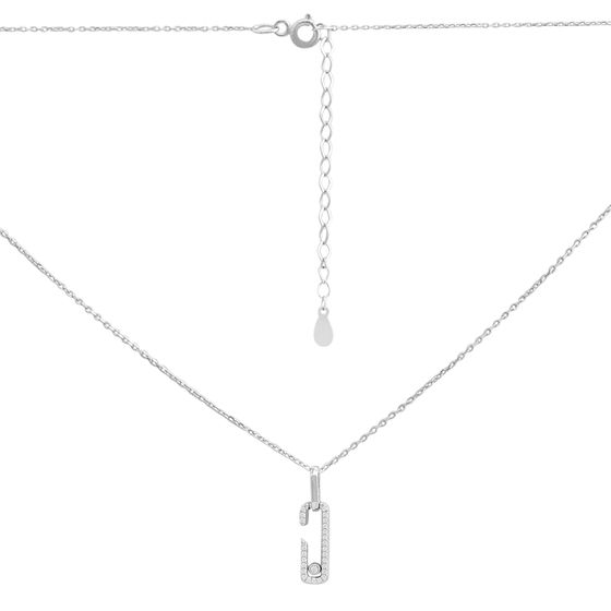 Silver necklace with cubic zirconia