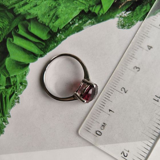 Silver ring with a garnet (nano)