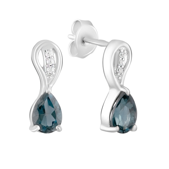 London Blue 1.765ct silver topaz earrings