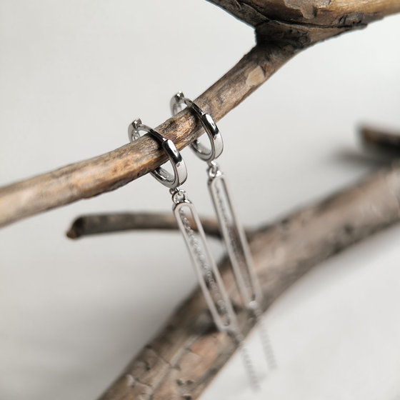 Silver earrings without stones