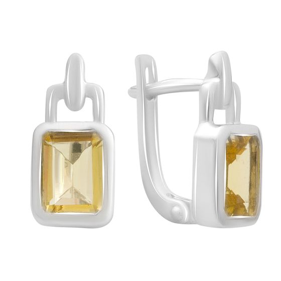 Срібні сережки з цитрином nano 2.333ct