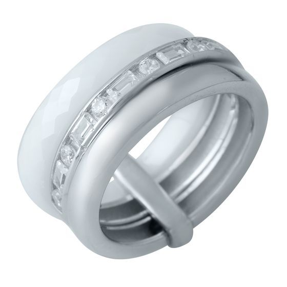 Silver ring with ceramics