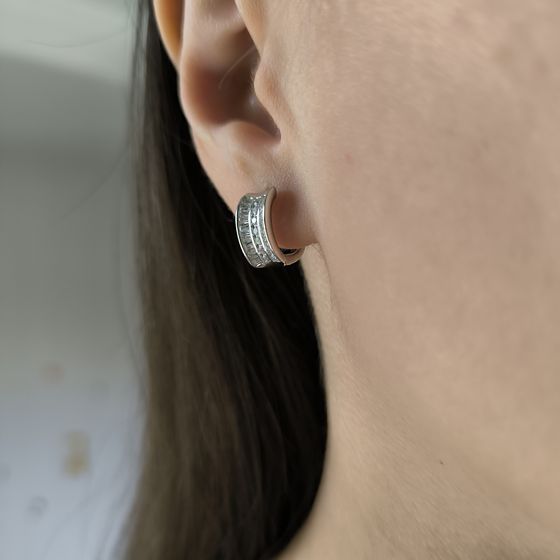 Серебряные серьги с фианитами